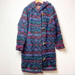 Vintage Woolrich Southwestern Style Wool Trench Blanket Coat